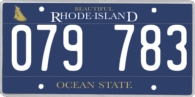 RI license plate 079783