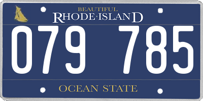 RI license plate 079785