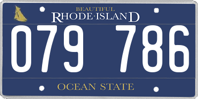 RI license plate 079786