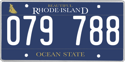 RI license plate 079788