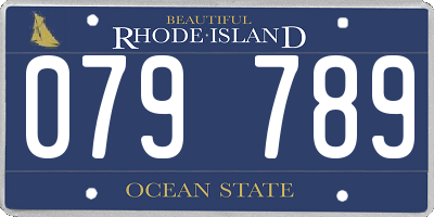 RI license plate 079789