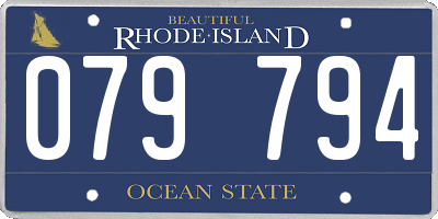RI license plate 079794