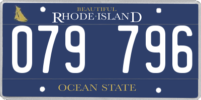 RI license plate 079796