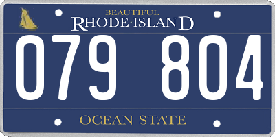 RI license plate 079804
