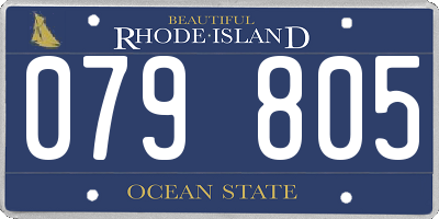 RI license plate 079805