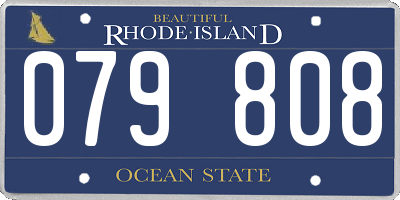 RI license plate 079808