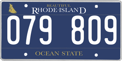 RI license plate 079809
