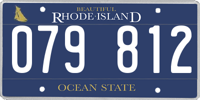 RI license plate 079812
