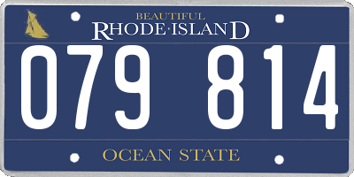 RI license plate 079814