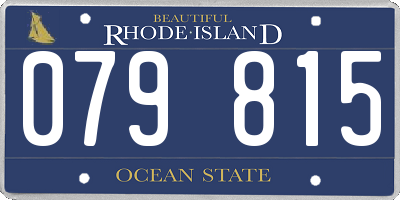 RI license plate 079815