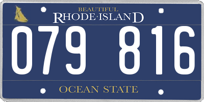 RI license plate 079816