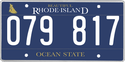 RI license plate 079817