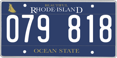 RI license plate 079818