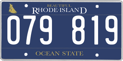 RI license plate 079819