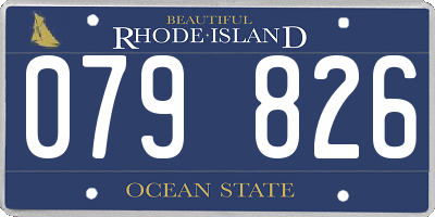 RI license plate 079826