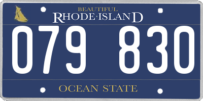 RI license plate 079830