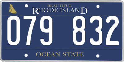 RI license plate 079832