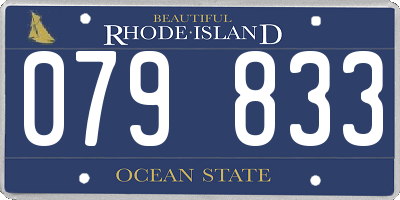 RI license plate 079833