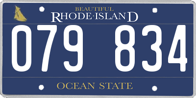 RI license plate 079834