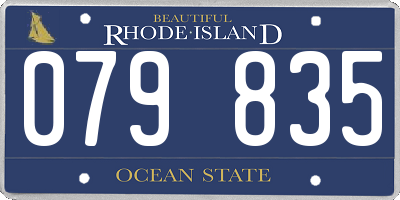 RI license plate 079835