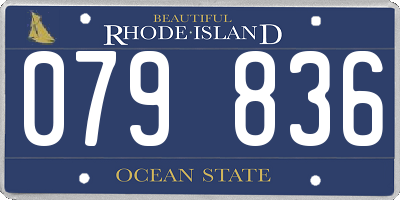 RI license plate 079836