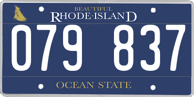 RI license plate 079837