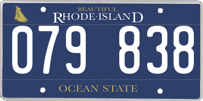 RI license plate 079838