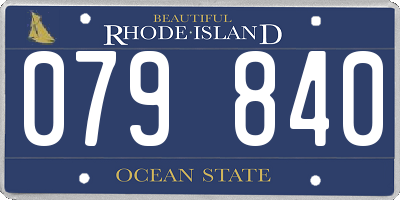RI license plate 079840