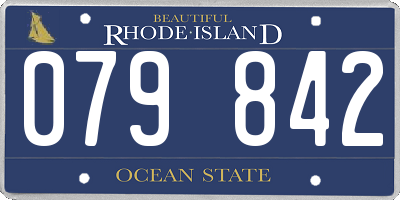 RI license plate 079842