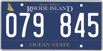 RI license plate 079845