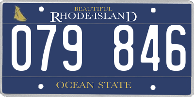 RI license plate 079846