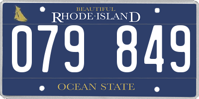 RI license plate 079849
