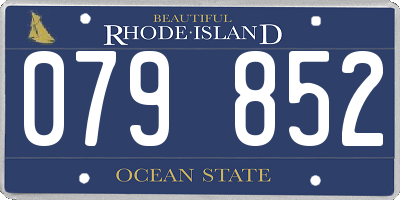 RI license plate 079852