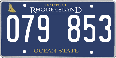 RI license plate 079853