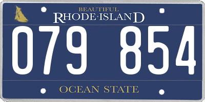 RI license plate 079854