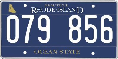 RI license plate 079856
