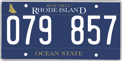 RI license plate 079857