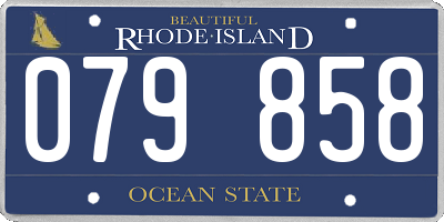 RI license plate 079858