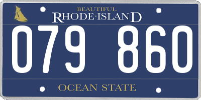RI license plate 079860