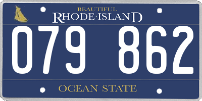 RI license plate 079862