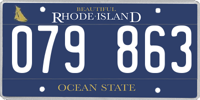 RI license plate 079863