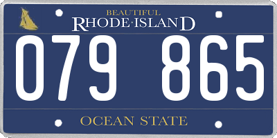 RI license plate 079865