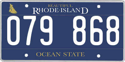 RI license plate 079868
