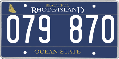 RI license plate 079870