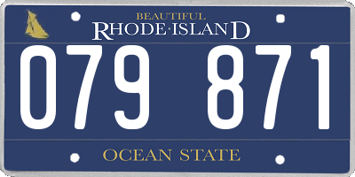 RI license plate 079871