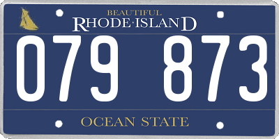 RI license plate 079873