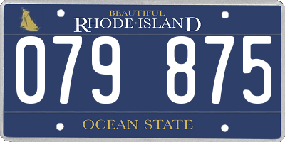 RI license plate 079875