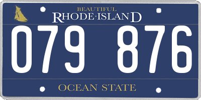 RI license plate 079876