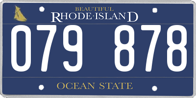 RI license plate 079878