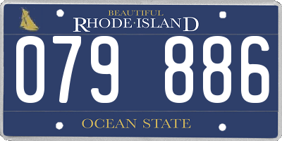 RI license plate 079886